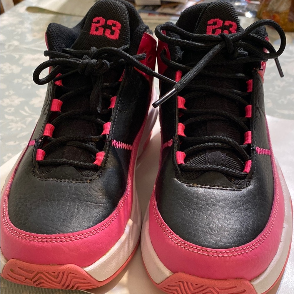Kids Black and Pink Sneakers